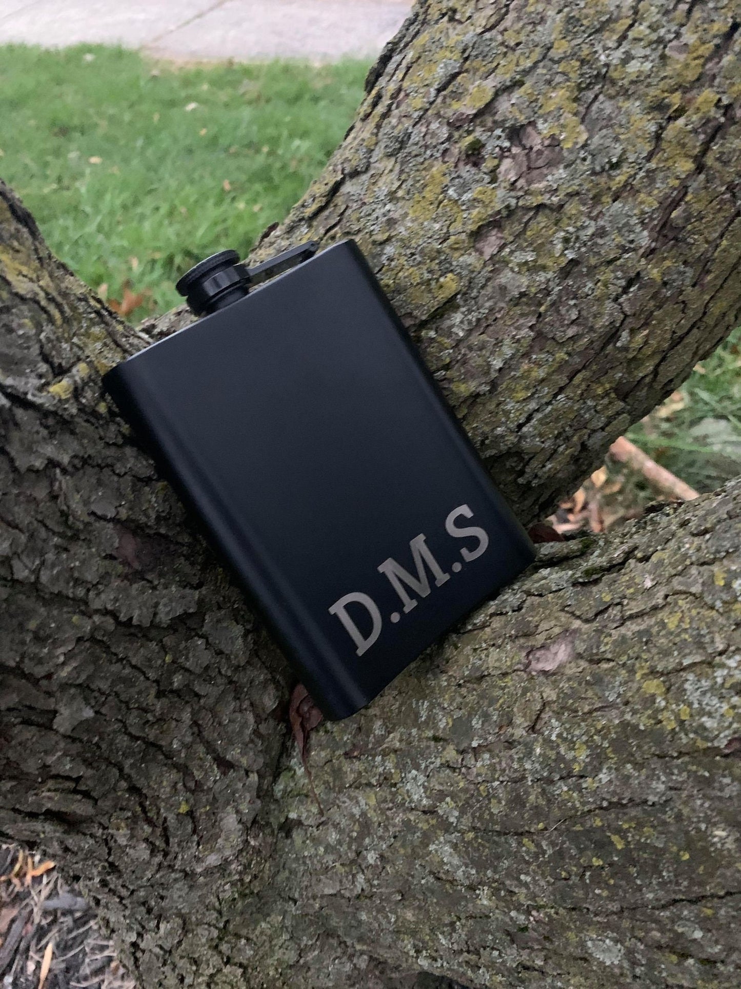 8oz Flawed BLACK Custom flask